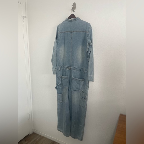 Nwt Free people x Sandrine Rose Denim Jumpsuit Size Large - Picture 10 of 11